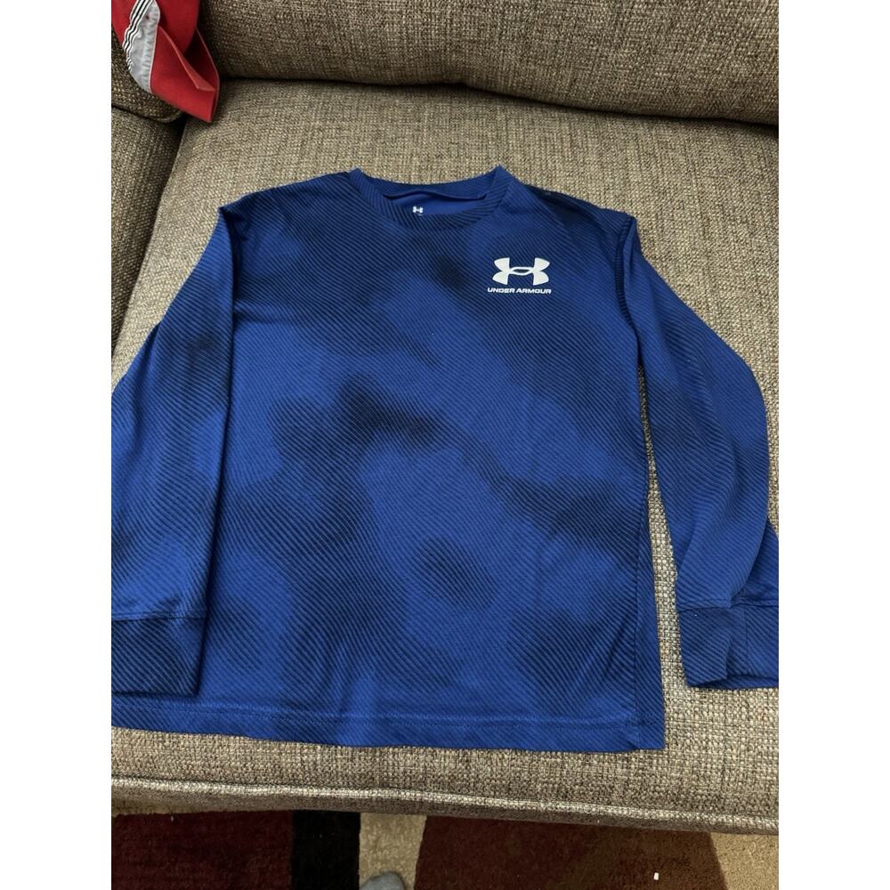 Under Armour Performance Apparel Blue Loose Size Youth Small Long Sleeve